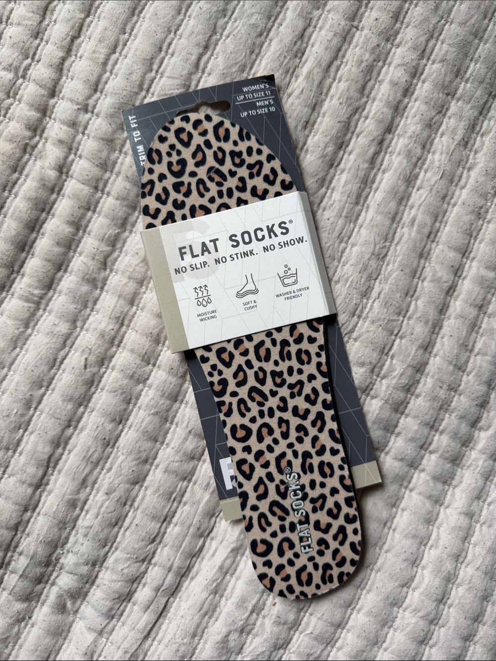 Women's Leopard No-Show Liner - Beige/Black